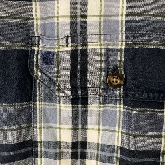 Carhartt short Sleeve button up blue white and grey  XL - Picture 3 of 5